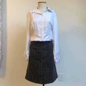 Fashion bug size 10 skirt no name size medium white button up shirt. 2 piece set